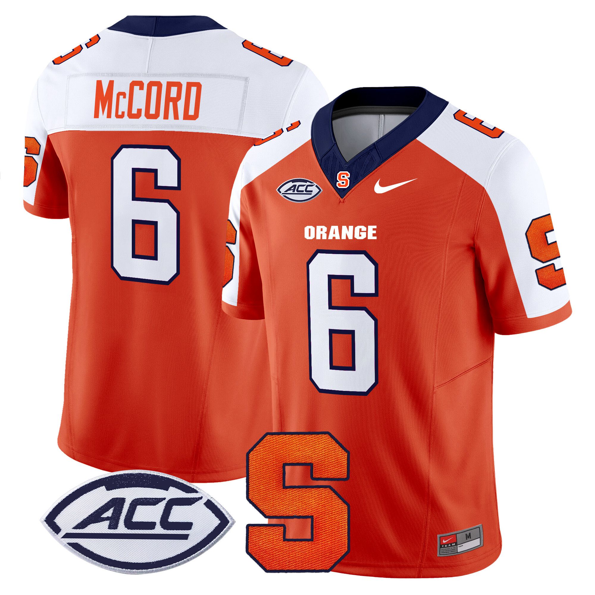 Men Syracuse Orange #6 Mccord Orange Nike 2024 Vapor Limited NCAA Jersey->ncaa teams->NCAA Jersey